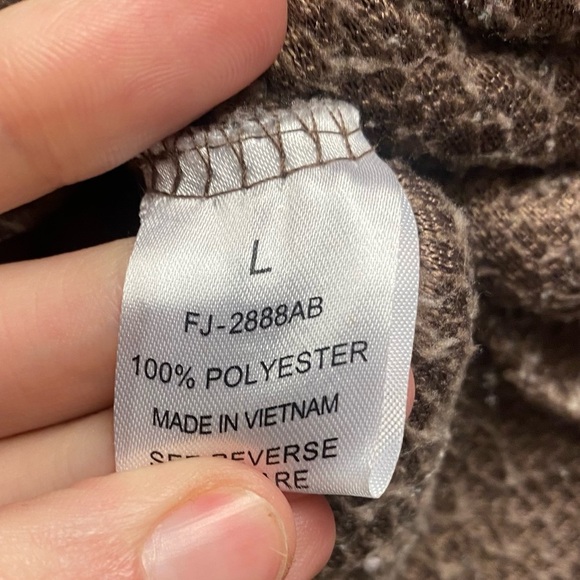 Zenana Boutique Sherpa Quarter Zip Pullover In Tan/Brown Size Large - Picture 3 of 5